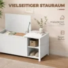 Schoenenbank Met Verstelbare Plank En Klapvak, Schoenenopbergbank, Wit