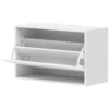 Schoenenkast Met 2 Kleppen, Hangende Schoenenkast Met Plank, Smal Schoenenrek Voor 6 Paar Schoenen 70 X 30 X 43 Cm, Wit