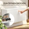 Schoenenkast Met 2 Kleppen, Hangende Schoenenkast Met Plank, Smal Schoenenrek Voor 6 Paar Schoenen 70 X 30 X 43 Cm, Wit