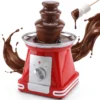 Schokoladenbrunnen Aus Edelstahl, 3 Ebenen, 270 Ml Elektrisches Fondue Set Mit Heizbasis Für Partys, Rot