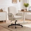 Schreibtischstuhl Mit Klappbaren Armlehnen Bürostuhl Mit Rollen In Beige
