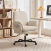 Schreibtischstuhl Mit Klappbaren Armlehnen Bürostuhl Mit Rollen In Beige