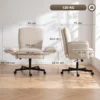 Schreibtischstuhl Mit Klappbaren Armlehnen Bürostuhl Mit Rollen In Beige