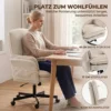 Schreibtischstuhl Mit Klappbaren Armlehnen Bürostuhl Mit Rollen In Beige