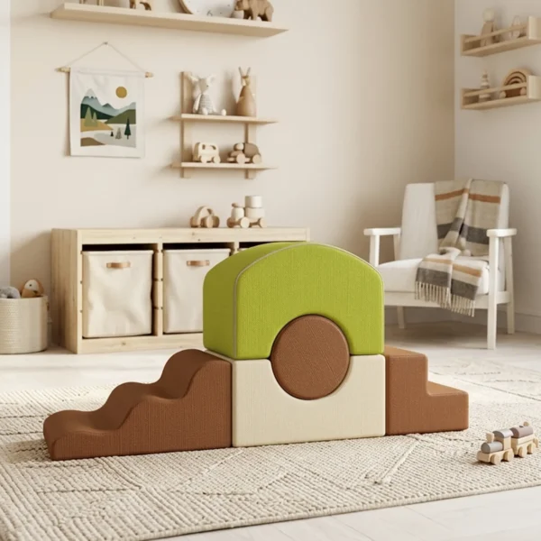 Schuim Bouwstenen 5 delig. Zachte Bouwstenen Kinder Bouwset Met Koord Optiek Antislip Bodem Kleurrijk