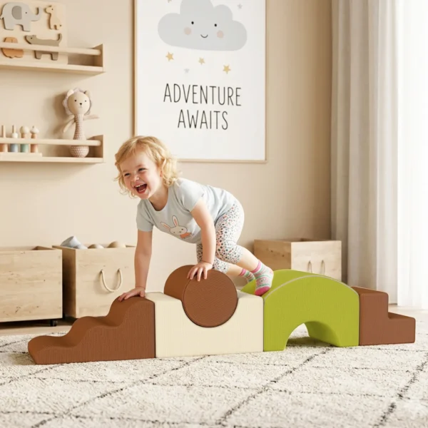Schuim Bouwstenen 5 delig. Zachte Bouwstenen Kinder Bouwset Met Koord Optiek Antislip Bodem Kleurrijk