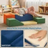 Schuim Bouwstenen Voor Kinderen Klimmen 6 delige Indoor Zachte Bouwstenen Met Antislip Onderkant Fluweelachtige Uitstraling XXL Kleurrijk