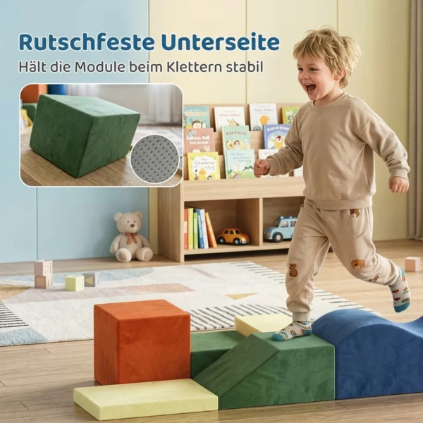 Schuim Bouwstenen Voor Kinderen Klimmen 6 delige Indoor Zachte Bouwstenen Met Antislip Onderkant Fluweelachtige Uitstraling XXL Kleurrijk