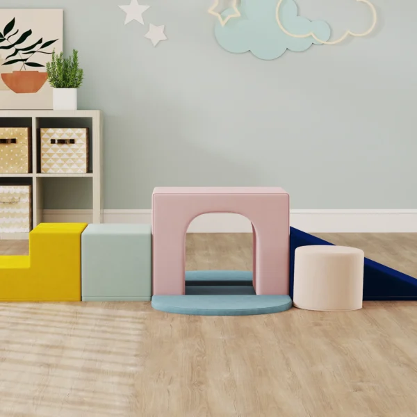 Schuim Bouwstenen Voor Kinderen Klimmen 8 delige Indoor Zachte Bouwstenen Met Wasbare Hoes XXL Antislip Kleurrijk