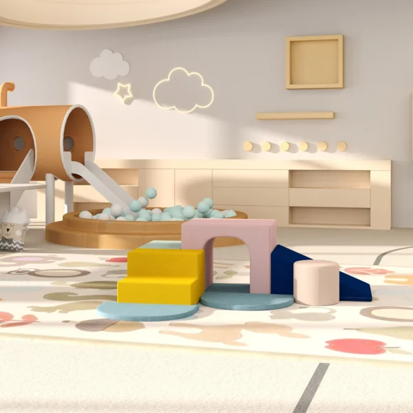 Schuim Bouwstenen Voor Kinderen Klimmen 8 delige Indoor Zachte Bouwstenen Met Wasbare Hoes XXL Antislip Kleurrijk