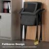 Set Van 2 Opklapbare Campingstoelen Met Netrugleuning, Opvouwbare Bureaustoel Met Stalen Frame Voor Gasten, Kantoor, Zwart