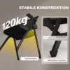 Set Van 2 Opklapbare Campingstoelen Met Netrugleuning, Opvouwbare Bureaustoel Met Stalen Frame Voor Gasten, Kantoor, Zwart