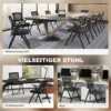 Set Van 2 Opklapbare Campingstoelen Met Netrugleuning, Opvouwbare Bureaustoel Met Stalen Frame Voor Gasten, Kantoor, Zwart