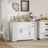Sideboard Met 2 Lades, Moderne Opbergkast, Verstelbare Plank En 3 Deuren, Wit