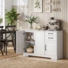 Sideboard Met 2 Lades, Moderne Opbergkast, Verstelbare Plank En 3 Deuren, Wit