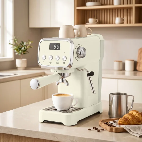 Siebdragermachine 20 Bar Espressomachine Met Melkopschuimer En 1,2L Afneembare Watertank Voor Espresso