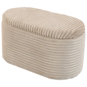 Sitzbank Mit Stauraum 3 teiliges Ineinanderstellbares Cord Truhenbank Hocker Set Beige