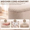 Sitzbank Mit Stauraum 3 teiliges Ineinanderstellbares Cord Truhenbank Hocker Set Beige
