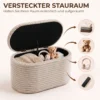 Sitzbank Mit Stauraum 3 teiliges Ineinanderstellbares Cord Truhenbank Hocker Set Beige