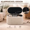 Sitzbank Mit Stauraum 3 teiliges Ineinanderstellbares Cord Truhenbank Hocker Set Beige