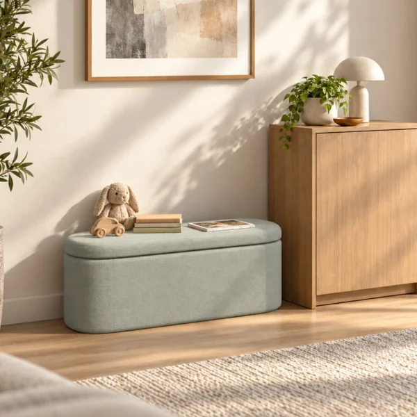 Sitzbank Mit Stauraum Als Polsterbank 116 Cm Grau