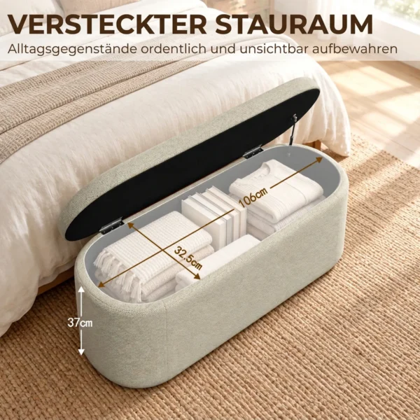 Sitzbank Mit Stauraum Als Polsterbank 116 Cm Grau