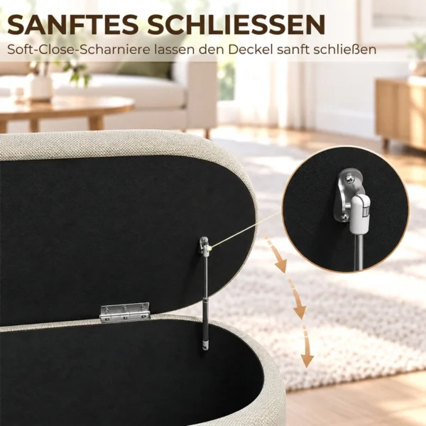 Sitzbank Mit Stauraum Als Polsterbank 116 Cm Grau