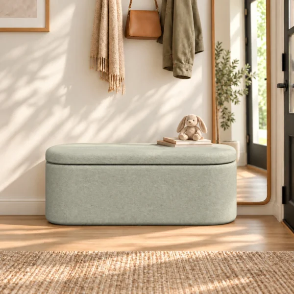 Sitzbank Mit Stauraum Als Polsterbank 116 Cm Grau