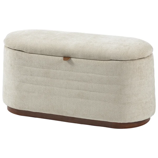 Sitzbank Mit Stauraum Aus Modernem Chenille Truhenbank In 91 Cm Beige