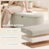 Sitzbank Mit Stauraum Aus Modernem Chenille Truhenbank In 91 Cm Beige