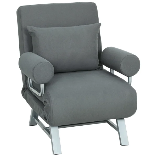 Slaapstoel, Gestoffeerde Stoel, Om Te Zetten In Een Logeerbed, Ergonomisch, Donkergrijs