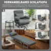 Slaapstoel, Gestoffeerde Stoel, Om Te Zetten In Een Logeerbed, Ergonomisch, Donkergrijs
