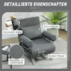 Slaapstoel, Gestoffeerde Stoel, Om Te Zetten In Een Logeerbed, Ergonomisch, Donkergrijs