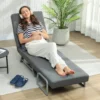 Slaapstoel, Gestoffeerde Stoel, Om Te Zetten In Een Logeerbed, Ergonomisch, Donkergrijs