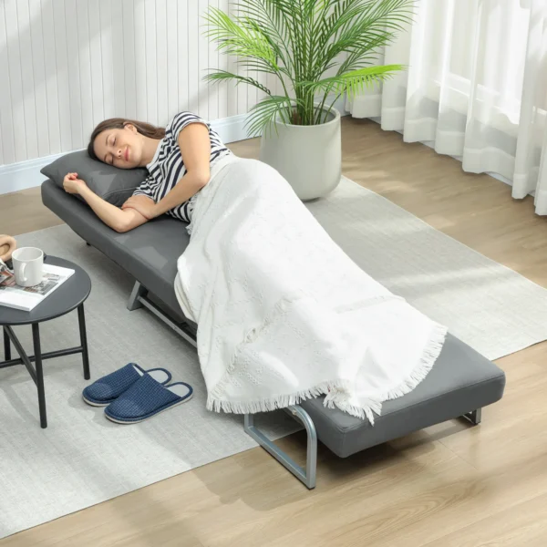 Slaapstoel, Gestoffeerde Stoel, Om Te Zetten In Een Logeerbed, Ergonomisch, Donkergrijs