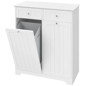 Smalle Vrijstaande Badkamerkast Met Lades En Waskoker Badkamerkast 78x38x90 Cm Wit