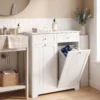 Smalle Vrijstaande Badkamerkast Met Lades En Waskoker Badkamerkast 78x38x90 Cm Wit