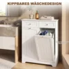 Smalle Vrijstaande Badkamerkast Met Lades En Waskoker Badkamerkast 78x38x90 Cm Wit