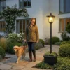 Solar Gartenlaterne, Wetterfeste Wegleuchte 160 Cm Hoch, Mit LED, 10 Std. Beleuchtung, IP44, Für Außen, Schwarz