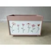 Speelgoedkist, Opbergdoos Met Wielen En Remmen, 34,5 L Open Speelgoedkist Met Bloemenpatroon, 50 X 30 X 33,5 Cm