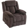 Sta op stoel Met Zachte Bekleding, Relaxfauteuil Met Afstandsbediening En Zijzakken, Bruin