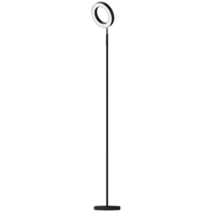 Staande Lamp 42W LED Dimbaar 3 Kleurtemperaturen Plafondschijnwerper Verstelbare Ringkop Zwart