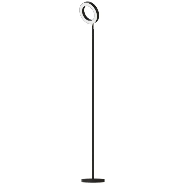Staande Lamp 42W LED Dimbaar 3 Kleurtemperaturen Plafondschijnwerper Verstelbare Ringkop Zwart