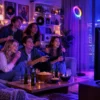 Staande Lamp 42W LED Dimbaar 3 Kleurtemperaturen Plafondschijnwerper Verstelbare Ringkop Zwart
