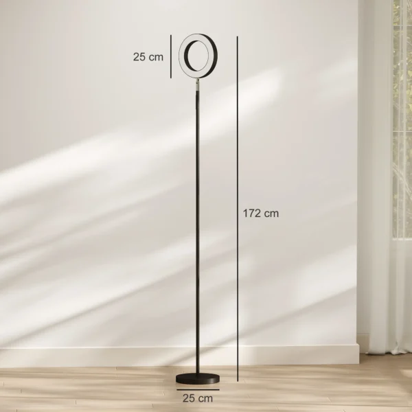 Staande Lamp 42W LED Dimbaar 3 Kleurtemperaturen Plafondschijnwerper Verstelbare Ringkop Zwart