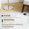 Staande Lamp Met Afstandsbediening, In Hoogte Verstelbaar, Stoffen Kap, Metalen Standaard, Aanpasbare Helderheid, Voetschakelaar, Beige