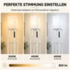 Stehlampe Mit Ablagen, Moderne Dimmbare Standlampe Mit Stoffschirm, Einstellbarer Farbtemperatur, Weiß
