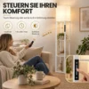 Stehlampe Mit Ablagen, Moderne Dimmbare Standlampe Mit Stoffschirm, Einstellbarer Farbtemperatur, Weiß