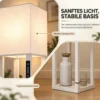 Stehlampe Mit Ablagen, Moderne Dimmbare Standlampe Mit Stoffschirm, Einstellbarer Farbtemperatur, Weiß