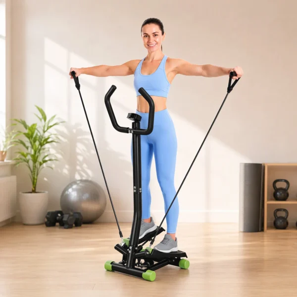 Stepper Sidestepper Met Handvat Trainingsbanden Hydraulische Weerstand Thuis Trainer LCD Display Antislip Pedalen Voor Thuis Kantoor